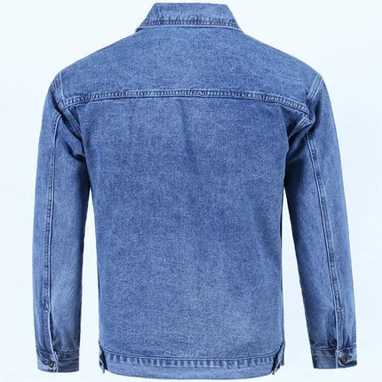 Male Jean Coats Blue Button Men's Denim Jacket Autumn Cheap Price Stylish New in Y2k One Piece of Fabric Low Cost Cowgirl Size L