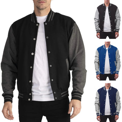 2023 New Loose American Trendy Brand Baseball Jersey Fashion Bomber Jacket Men's Casual Plus Size Jacket