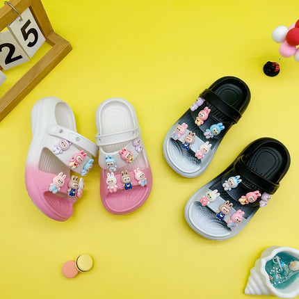 Fashion Popular Cartoon Slippers New Double Color Flats Bottom Boys and Girls Non-Slip Soft Bottom Sandals 811