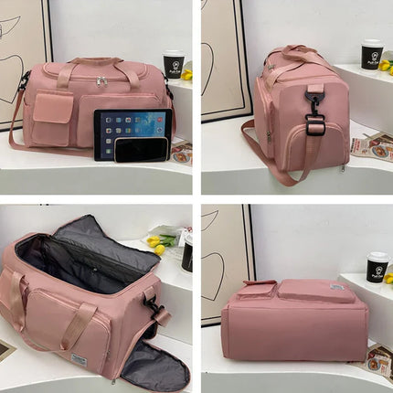 Disney Stitch High-capacity Traveling Bag with Shoes Box Anime Fashion Portable Luggage Bags Men Women Fitness Yoga Handbag Gift