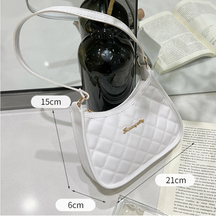 Einfache Schulter Taschen Für Frauen Einfarbig Pu Leder Unterarm Tasche Weibliche Mode Raute Muster Telefon Geldbörse Handtasche Damen Neue