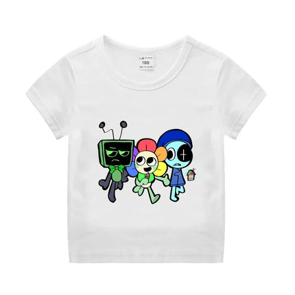 Game Dandy's World Kids Anime Cotton T-shirt Boy Girl Short Sleeve Top Children Cartoon Cute Tee Summer Casual Clothes Gift 2024