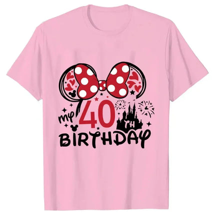 Happy Birthday Female Clothing My 40 Th Brithday T-Shirt Y2k Funny Graphic Print Cotton Tops Short Sleeve Tee Streetwear Tshirts
