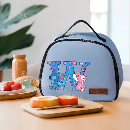 Anime Stitch Lunch Bags Disney Fashion Aluminum Foil Insulated Box Picnic Portable Keep Fresh Handbag Food Storage Bento Pouch