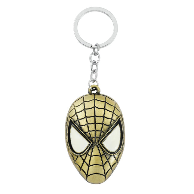 Marvel Spiderman Keychain Y2k Anime Avengers Alloy Spider Mask Keyrings Boys Men's Pendant Key Chain Jewelry Accessories Gift