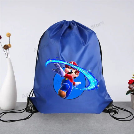 Super Mario Drawstring Bag for Men Women Anime Cartoon Portable Shopping Bags Fashion Simple Handbag Fitness Yoga Storage Pouch