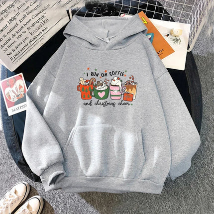 Funny Christmas Coffee Hoodie Autumn Warm Women Hoodies Retro Style Unisex Sweatshirt Kawaii Casual Fashion Christmas Gifts
