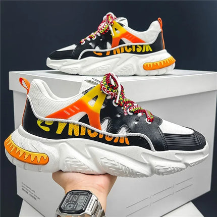 Atmungsaktive Low-Top-Sneakers für Herren im Sommer mit dicker Sohle