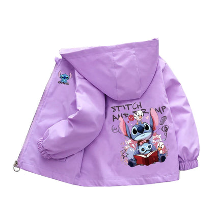 Kids labubu Clothes Autumn Baby Boys Girls Jacket Fashion Cartoon Stitch Print Outerwear for Kids Clothes Children Summer Coat