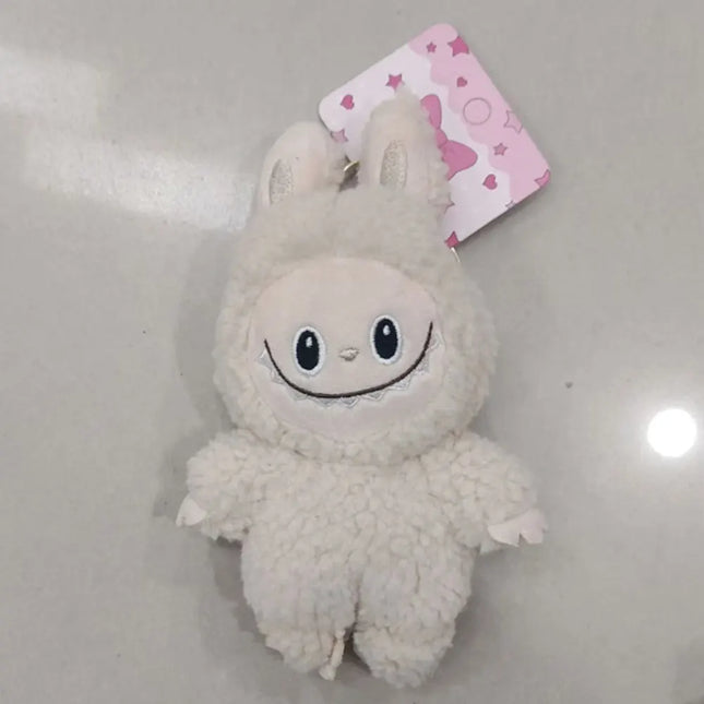 15CM Cute Labubu Plush Doll Keychain Toys Kawaii Macaroon Labubu Vinyl Face peluche Dolls Pendant Keychain Christmas  Kid Gift