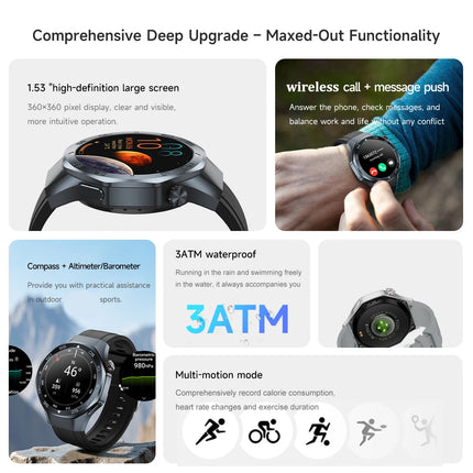 Fanwear New Watch GT5 Pro Smart Watch Men HD AMOLED Sapphire Screen GPS Tracker BT Call Health Waterproof Smartwatch Heart Rate