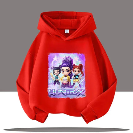 KPop Demon Hunters Hoodies Baby Girl Boy Clothes Fashion Casual Hooded Sweatshirts K-Pop Demon Hunters Pullover Kids Outfits Gif