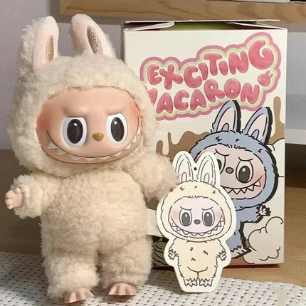 Til 2025 Labubu Heartbeat Macaron Emalje Monster Ansigt Blind Box PVC Statue Skrivebordsdekoration Sød Dukke Børnefødselsdagsgave