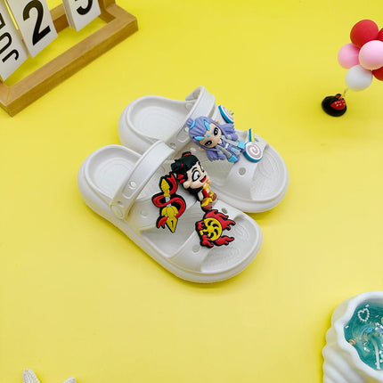 Fashion Popular Cartoon Nezha Bing Slippers New Flats Bottom Boys and Girls Non-Slip Soft Bottom Sandals 811