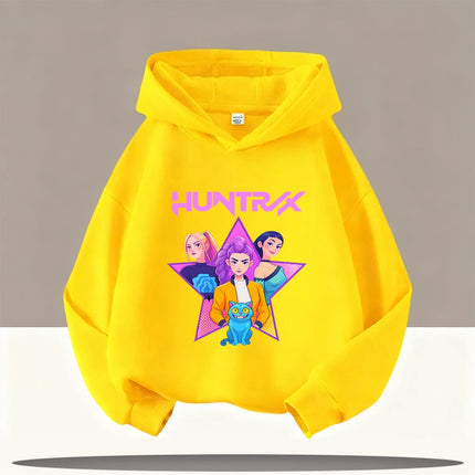 KPop Demon Hunters Hoodies Baby Girl Boy Clothes Fashion Casual Hooded Sweatshirts K-Pop Demon Hunters Pullover Kids Outfits Gif