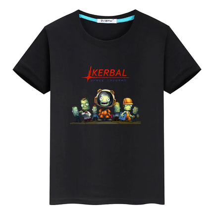 Kerball Space Program T-shirts 100% Cotton Kawaii Printing Tee-shirt Cute Graphic Cartoon Boys/Girls Tshirt Children Summer Tops