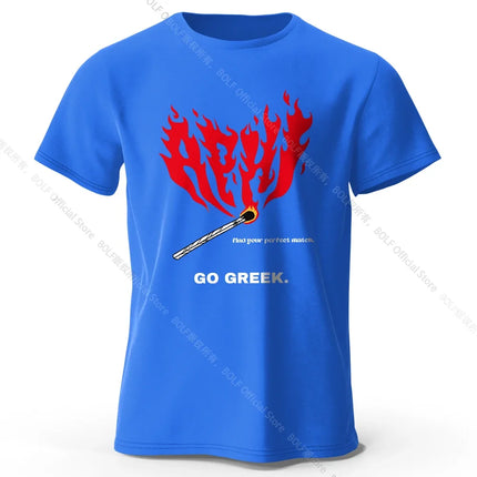 Retro Hand Drawn Match Fire T-Shirt 100% Premium Cotton Slim Fit Artistic Flame Graphic Tee for Men and Teens