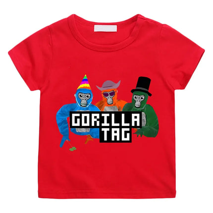 New Game Gorilla Tag T Shirt Kids 2024 Summer Cartoon Monke Clothes Toddler Girls Cotton T-shirtTeenager Boys Short Sleeve Tops