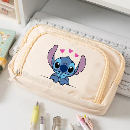 Disney Stitch High-capacity Pencil Bag for Students Anime Cartoon Fashion Pen Case Stationery Storage Pouch School Supplies Gift