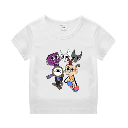 Game Dandy's World Kids Anime Cotton T-shirt Boy Girl Short Sleeve Top Children Cartoon Cute Tee Summer Casual Clothes Gift 2024