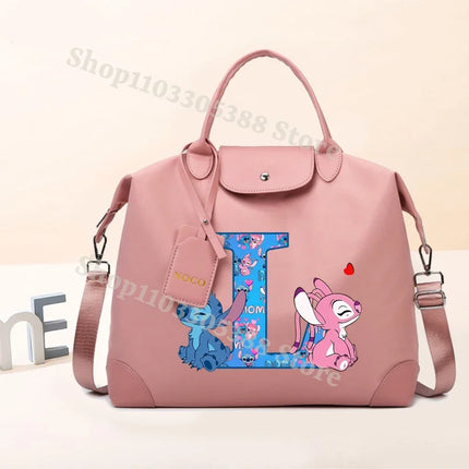 Disney Stitch High-capacity Luggage Bag for Women Anime Fashion Crossbody Bags Fashion Travel Portable Simple Tote-bag Gifts