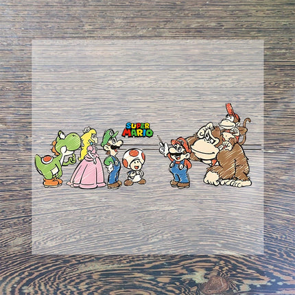 Super Mario Heat Transfer Stickers Cartoon Cute Iron on Patch Decals Clothes Sticker T-shirts Hoodie Clothing Hats DIY Applique