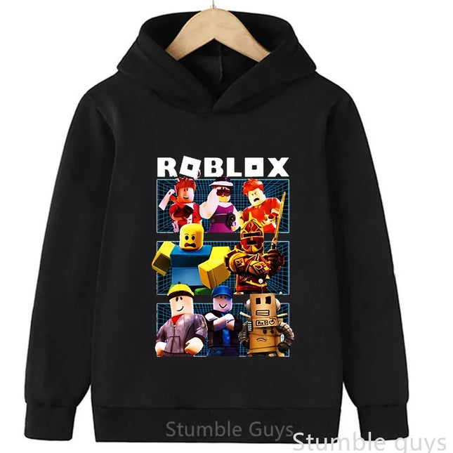 Kids Roblox Hoodie 3-12Y Autumn Sweatshirt 3D Game Print Boys Girls Fashion Casual Sportswear