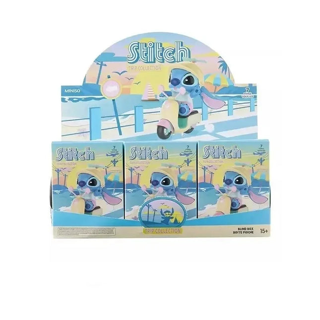 8cm Lilo Stitch Anime Figures Stitch Figure Trip Collection Blind Box Anime Surprise Box Mystery Stich Riding Doll Ornament G'I'