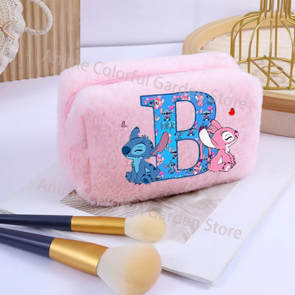 Disney Stitch Plush Cosmetic Bag for Women Anime Cartoon Fashion Makeup Pouch Girls Cosmetics Storage Bags Washing Handbag Gifts