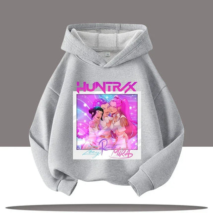 KPop Demon Hunters Hoodies Baby Girl Boy Clothes Fashion Casual Hooded Sweatshirts K-Pop Demon Hunters Pullover Kids Outfits Gif