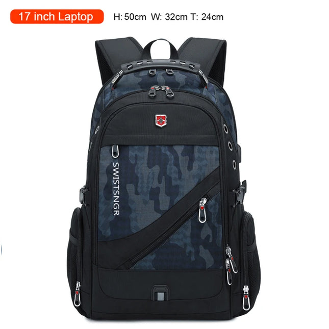 Waterproof Women 17 Inch Laptop Backpack School Bags for Girls USB Charging Bag Fashion Bagpack Men Travel Backpack Male Mochila