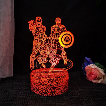 Hot Spider-Man 3D LED night light Remote control and touch 16 colors variable battery USB plug-in electric light Decoration ligh