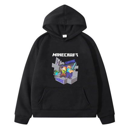 Minecraft print anime hoodie Cartoon jacket Autumn pullover Kawaii hoodies Fleece sweatshirt y2k sudaderaboy kids clothes girls