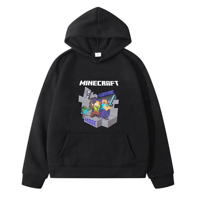 Minecraft print anime hoodie Cartoon jacket Autumn pullover Kawaii hoodies Fleece sweatshirt y2k sudaderaboy kids clothes girls