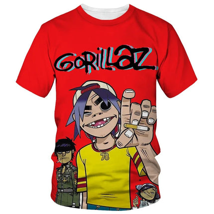 New Hot Trend Men's Fashion Cartoon 3D Printed T-shirt Men's and Women's Casual Hip Hop Short Sleeve Harajuku Style Street Crewn