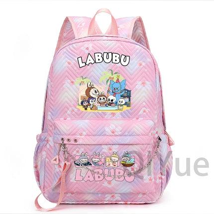 Cute Cartoon Backpack Teenager Girl Zimomo Knapsack Mokoko Charm Junior Student Casual Commute Back To School Waterproof Bags