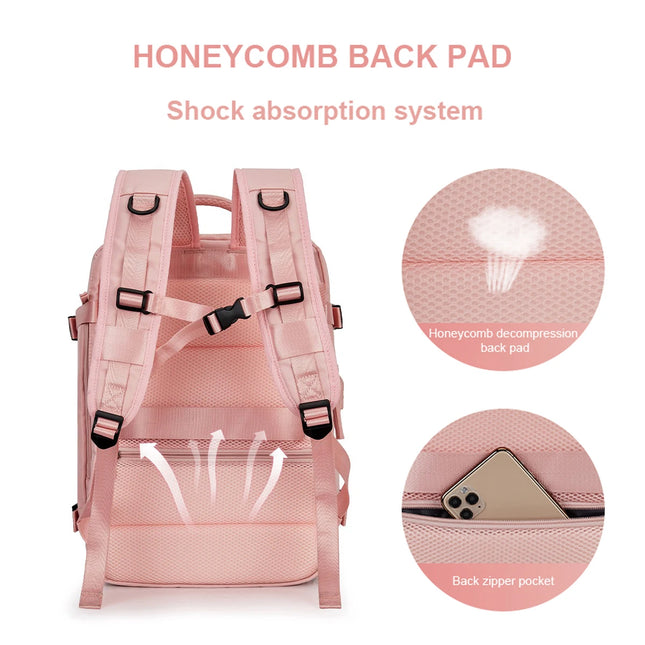 Large Waterproof Travel Backpack for Men 15.6 Inch Notebook Backpack Women USB Charging Business Laptop Backpack Outdoor Mochila