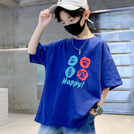 Short Sleeve T-shirts For Boys Clothes Boy Child Children's Tops Kids Tee Shirt Clothing T-shirt Top Teenage Summer