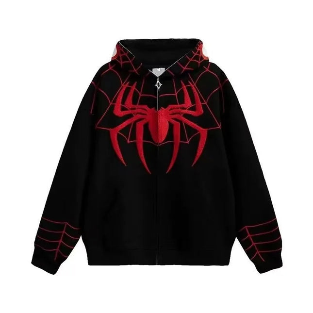 Marvel Spider-Man Parallel Universe Zipper Hoodie Men Women American Fashion Loose Ovesize Coat Autumn Lovers' Clothes Boy Gift