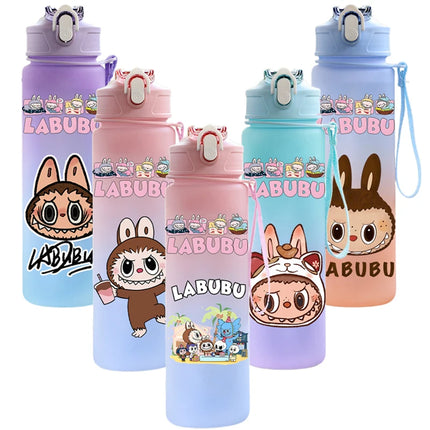 750Ml Cute Cartoon Printed Water Bottle Teenger Student Large Capacity Drinking Portable Outdoor Sport Water Cup Kid Gift