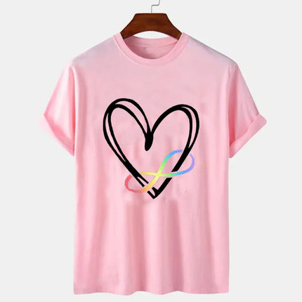 Women Short Sleeve Tee Clothing Ladies Fashion Y2k Graphic T-Shirt Autism Infinity Symbol Summer Loose Tshirt Neurodiversity Tee