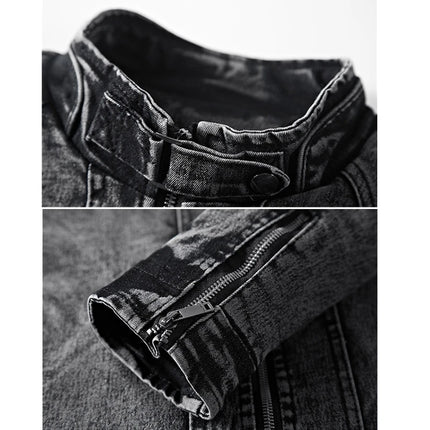 Men's Vintage Denim Jacket ,Gray, Blue Cotton Coat Men, Spring and Autumn New Male TopsOvercoat Man Outerwear