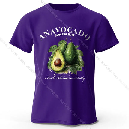 100% Cotton Fresh Avocado Tee - Minimalist Fruit Design Soft Comfortable Basic Top for Casual Everyday Wear