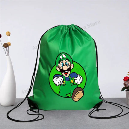 Super Mario Drawstring Bag for Men Women Anime Cartoon Portable Shopping Bags Fashion Simple Handbag Fitness Yoga Storage Pouch