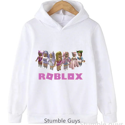Kids Roblox Hoodie 3-12Y Autumn Sweatshirt 3D Game Print Boys Girls Fashion Casual Sportswear
