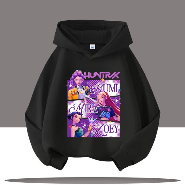 Y2K KPop Demon Hunters Hoodies Teenage Girls Boys Rumi KPop Demon Hunters Hoody Autumn Casual Long Sleeve Children's Clothing