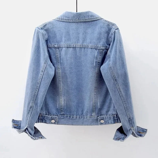 2025 Spring Women’s Denim Jacket Long Sleeve Overcoat Loose Denim Coat Button Outwear Jeans Jackets