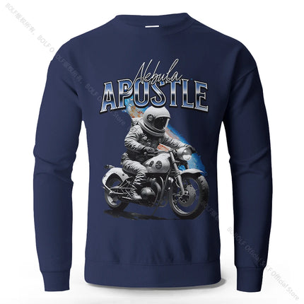 Men's Motor Ride Apostle Printed Pure Cotton Sweatshirts Oversized Classic Street Graphic Pullovers Vintage for Men Women Tops