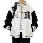 L / R-shaped baseball jacket White