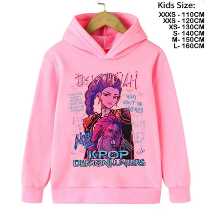KPop Demon Hunters Hoodies Baby Girl Boy Clothes Fashion Casual Hooded Sweatshirts K-Pop Demon Hunters Pullover Kids